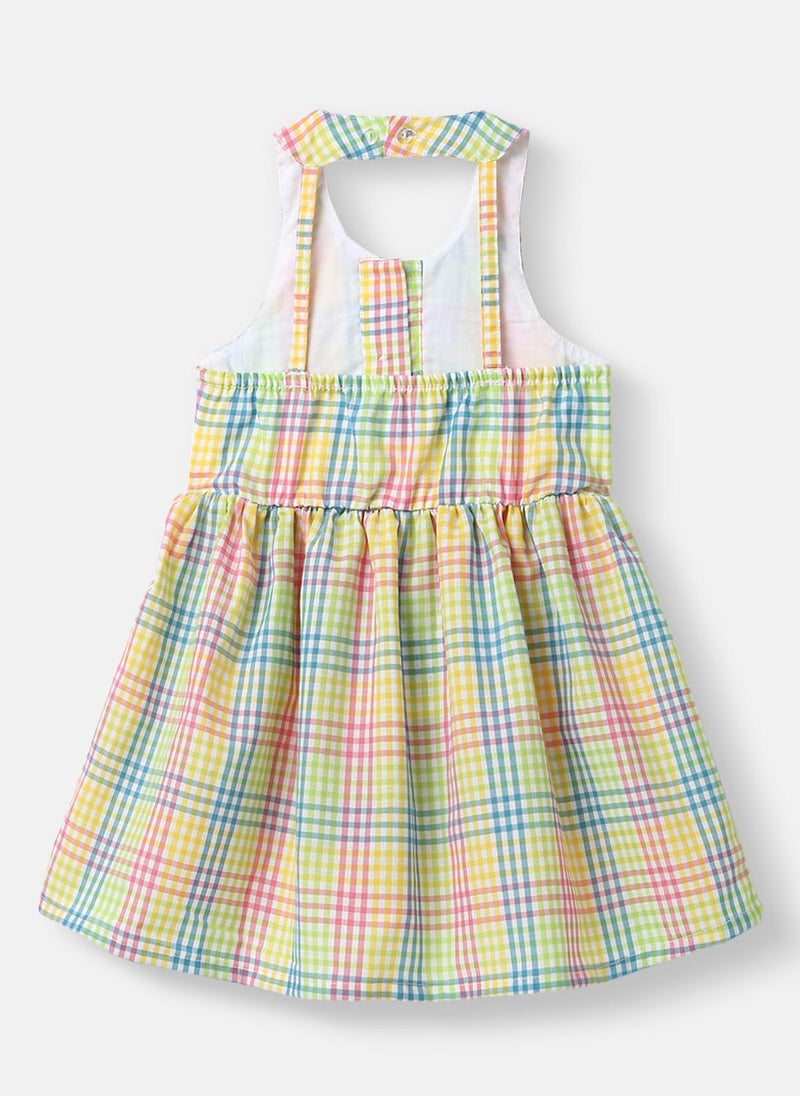 نوتيناتي فستان بناتي قطن % مطرز بالزهور ومرسوم عليه سقي الزهور - Image 3